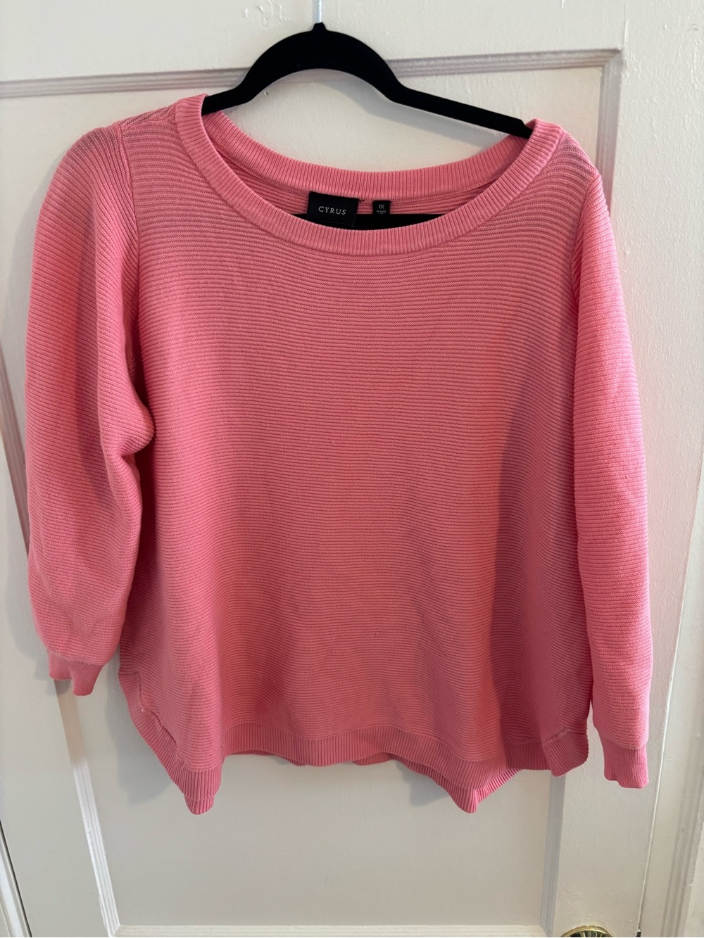 Cyrus Pink Ribbed Scoopneck Sweater